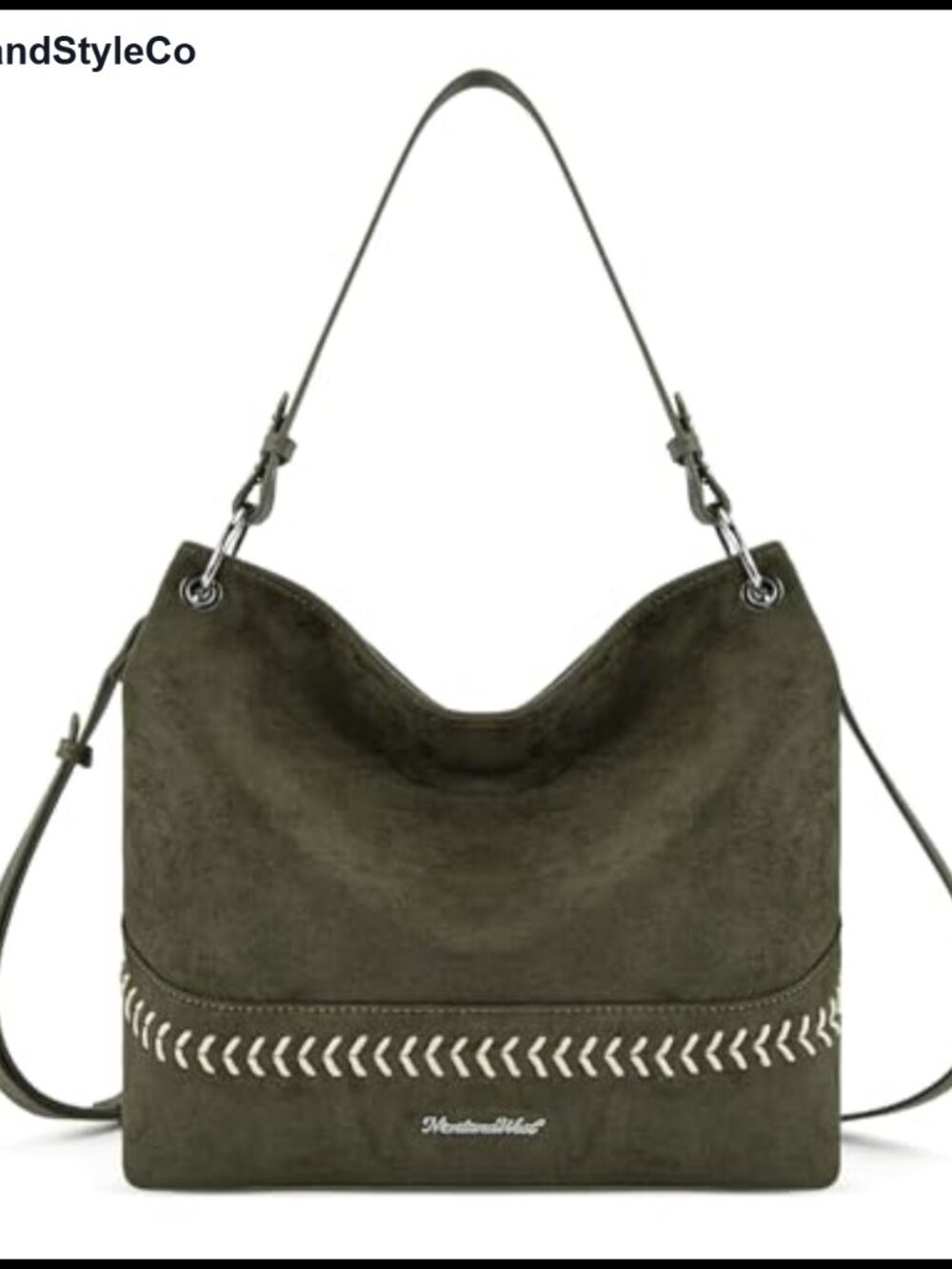 Faux Suede Hobo Bag Slouchy Shoulder Tote with Detachable Straps